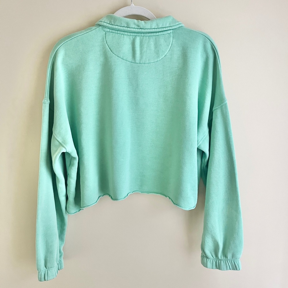 Aerie Sweatshirt Women's Small Mint Green Boxy Relaxed Lounge Coastal Preppy - Picture 2 of 12